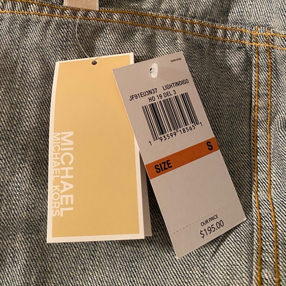 🌸Spring Sale🌸 Michael Kors Faux Fur Denim Jacket Collar LightInd JF91EU3N37 - Picture 7 of 8